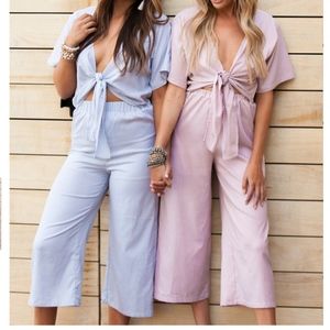 Buddy Love Blue Striped Romper